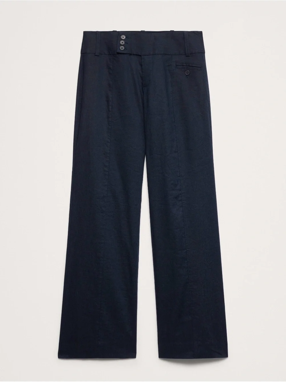 NWT Banana Republic Low Rise Wide Leg Linen Viscose Navy Blue Pant Sz 6 (#899986